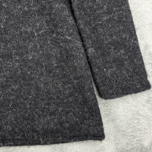 Gudrun Sjoden Sweater Womens Small Gray Black Alpaca Wool Blend Fuzzy Round Neck - Picture 7 of 13